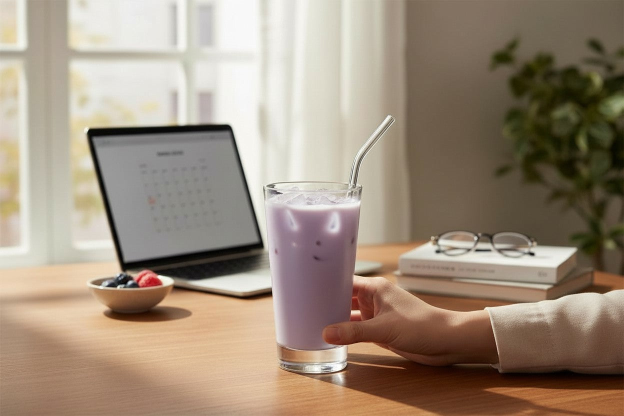 Lavender White Chocolate over ice