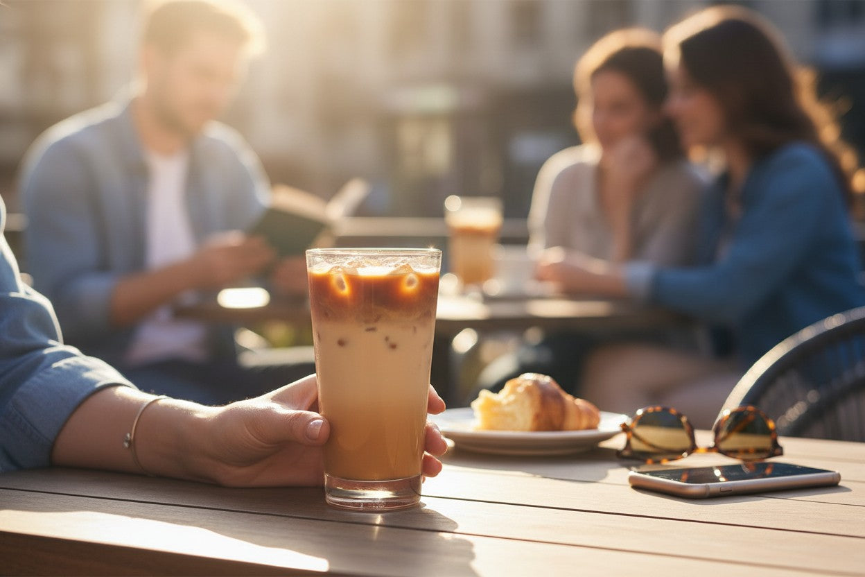 Caramel Fudge Over Ice with coffee