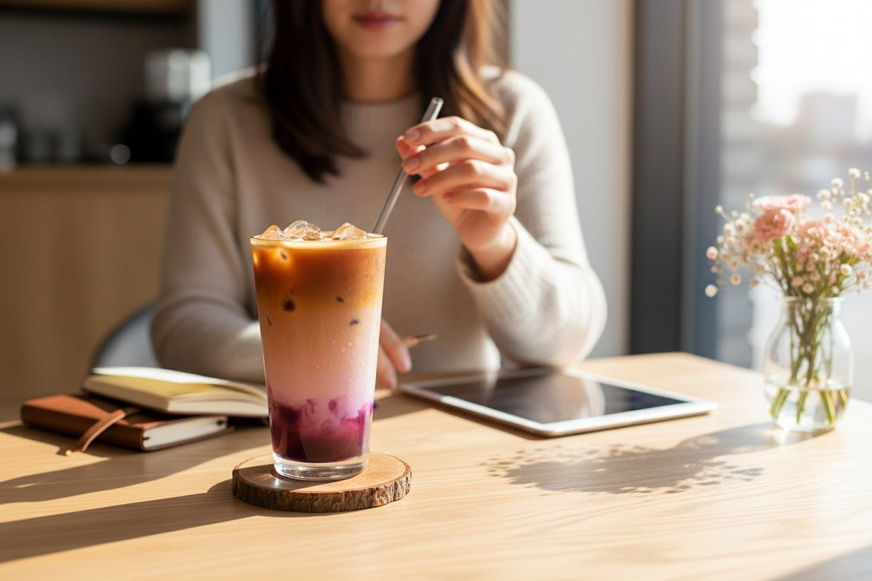 Lavender White Chocolate blueberry latte