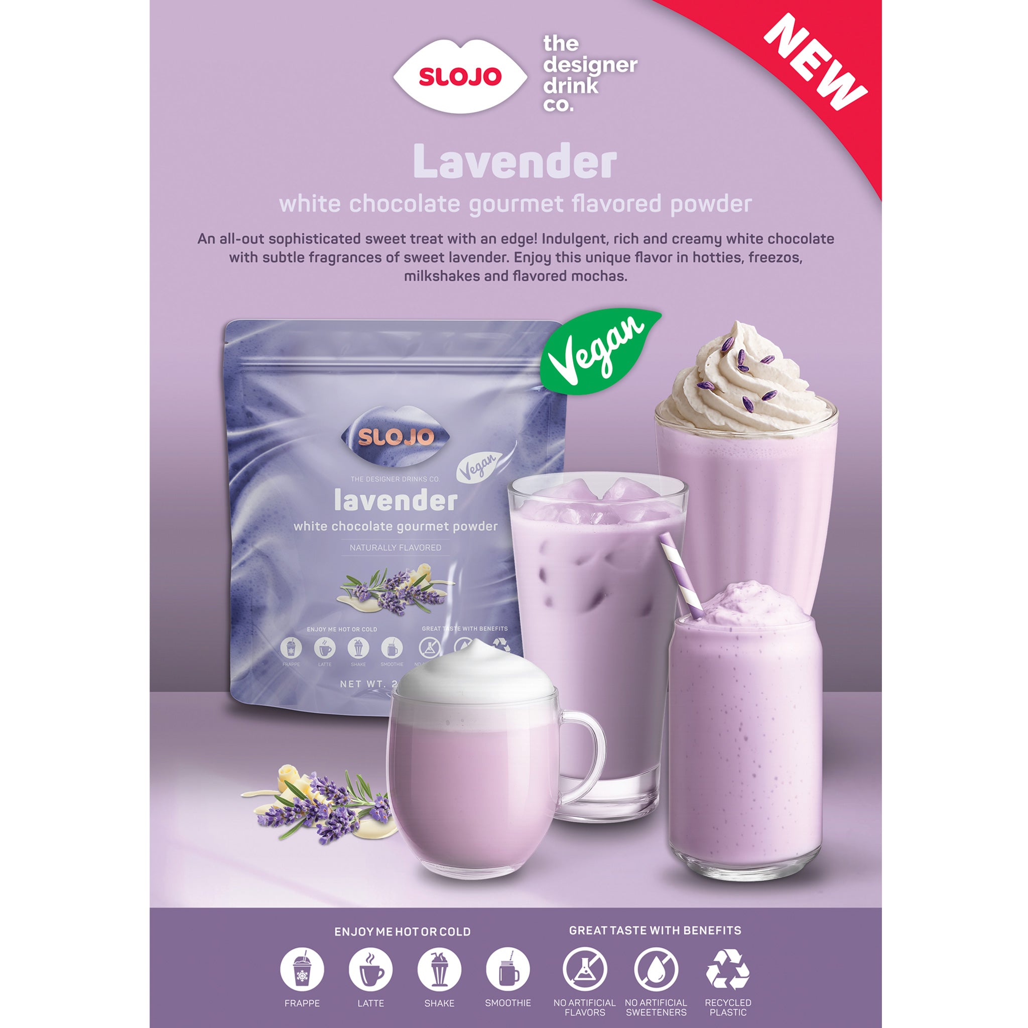 Lavender White Chocolate Flavored Powder – Slojo USA